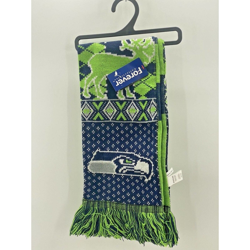 Forever Collectibles NFL Seattle Seahawks Knit Color Blend Scarf Christmas Theme
